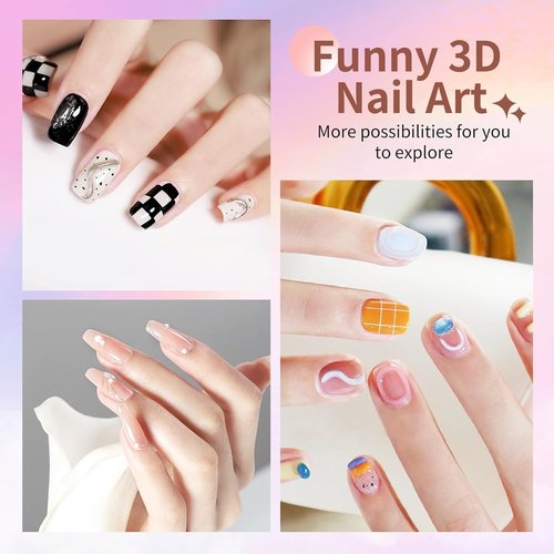30g 3D Nail Gel Sculpting Gel Nail Art Glue for Nail Art Designs DIY Nail Craving Molding Gel for 3D Gel Nail Art Polish Painting Drawing Gel Sculpture Gel Nail Decoration Manicure Clear