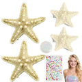 Mermaid Costume Accessories Women - 4PCS Starfish Hair Clip, Mermaid Face Glitter and Pearl Stickers, Halloween Hair Clips for Princess Outfit Cosplay