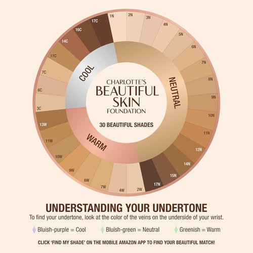 Charlotte Tilbury Beautiful Skin Foundation - Medium Coverage Hydrating Liquid Makeup for Instant Glow & Plumping Hydration