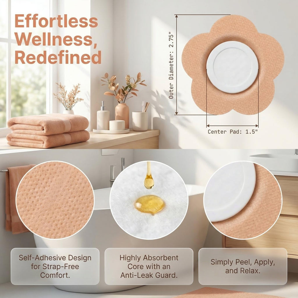55PCS Castor Oil Patches for Belly Button, Disposable Castor Oil Pack Wraps, Organic Cotton Self-Adhesive Pads, Anti Leak, Breathable, Portable, No Wash