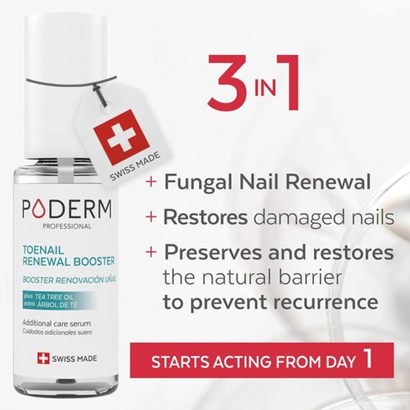 PODERM – Toenail Renewal Booster – Tea Tree Oil Serum for Discolored Nails – 100% Natural & Vegan