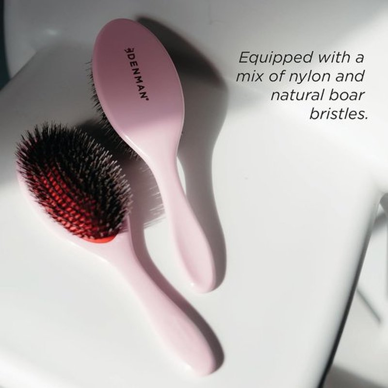 Denman Boar Bristle Hair Brush - Smoothing, Shine Enhancing & Detangling for All Hair Types