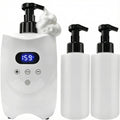Professional Hot Lather Machine for Shaving, Smart Shaving Cream Warmer with 2×500ml Refillable Foam Bottles, Large Capacity Hot Foam Dispenser with LED Display for Home, Salon & Barber Shop (white)