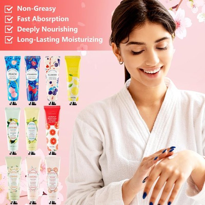 Bgtecho 10 Pack Mini Hand Lotion,Hand Lotion Travel Size,Hand Cream Gift Set for Women,Bulk Hand Lotion for Dry Cracked Hands for Teacher Appreciation Gifts,Mothers Day Gifts,Nurse Week Gifts