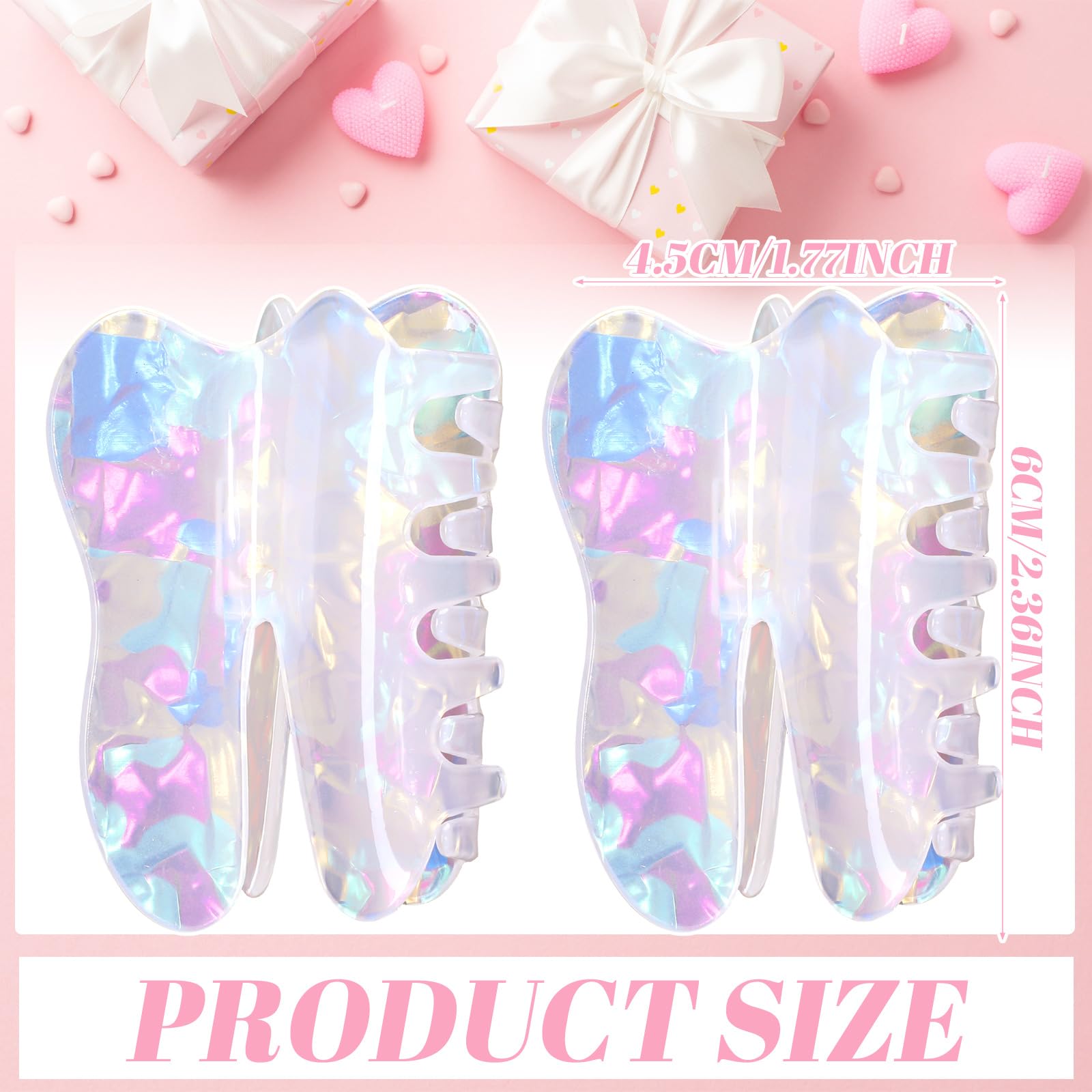 Yuxung 12 Pcs Dental Claw Clip Bulk Tooth Hair Claw Oral Health Day Dental Assistant Gifts Hygienist Gift Cute Clips Tooth Clips Accessories for Thin Hair Women Girls