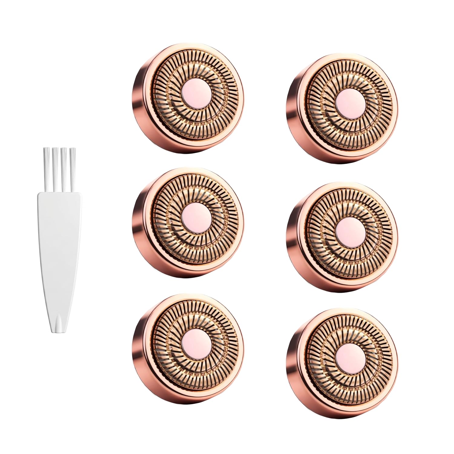 6 Packs Replacement Heads Compatible with Finishing Touch Flawless Gen 2 Facial Hair Remover, Rose Gold Replacement Blades for Women’s Facial Hair Removal Device