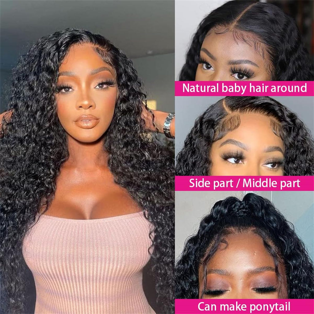 Wiggins Ready And Go Glueless Wigs Human Hair Curly Lace Front Wigs Human Hair Pre Plucked Bleached Knots Curly Hair Products Pre Cut Lace 4x7 Lace Front Wig Glueless Wigs For Women 14 Inch