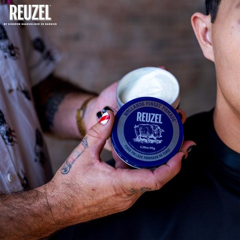 REUZEL Fiber Pomade, Firm and Pliable All Day Hold, Water Soluble Styling, Low Shine and Flake Free, Easy To Wash Out, For All Hair Types