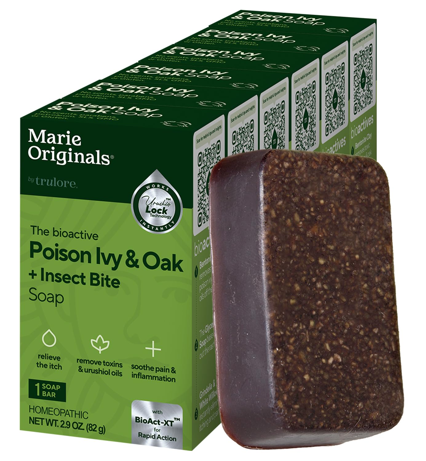 Marie Originals Poison Ivy Soap Bar | All Natural Poison Ivy Treatment | Anti-Itch Skin Cleanser Bar Wash for Poison Ivy, Poison Oak & Sumac | Soothes & Relieves Rashes | 2.9 Ounces (6 bars)