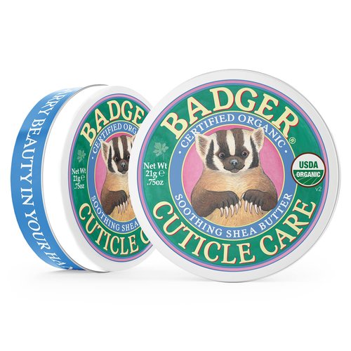 Badger Organic Cuticle Care Balm - Natural Nail Care Cream with Shea Butter, Vitamin-Rich Seabuckthorn Extract Helps Strengthen, Soothe & Restore Dry & Splitting Cuticles – Light Citrus Scent - .75oz
