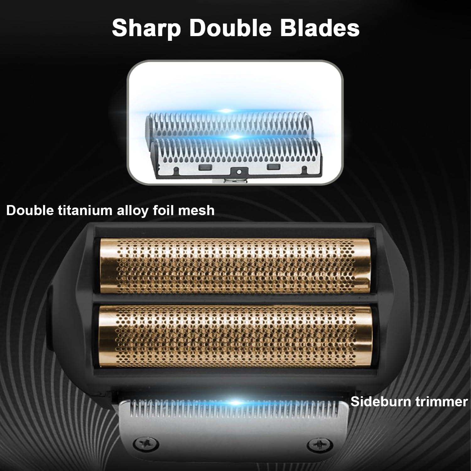 KEMEI Foil Shaver Barber for Men,Electric Razor Rechargeable with Beard Trimmer,Cordless Lithium Titanium Foil Shavers with Travel Case
