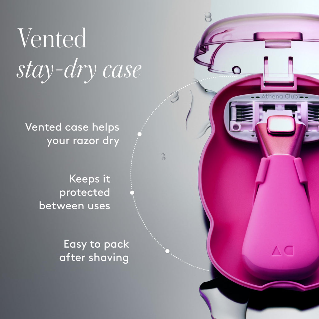 Athena Club Mini Razor Kit For Women, 5-Blade Travel Razor, 5 Refills