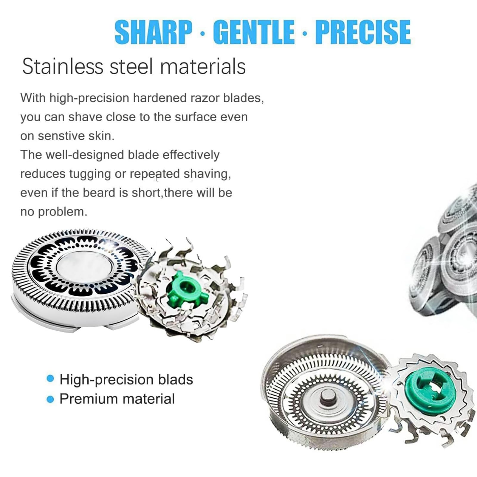 SH60 Replacement Heads Compatible With Norelco 6000 Replacement Blades，SH60 Blades Compatible With Philips Norelco 6000 Replacement Heads Series, S6810, S6820, S6850, S6880/81, 6Pack