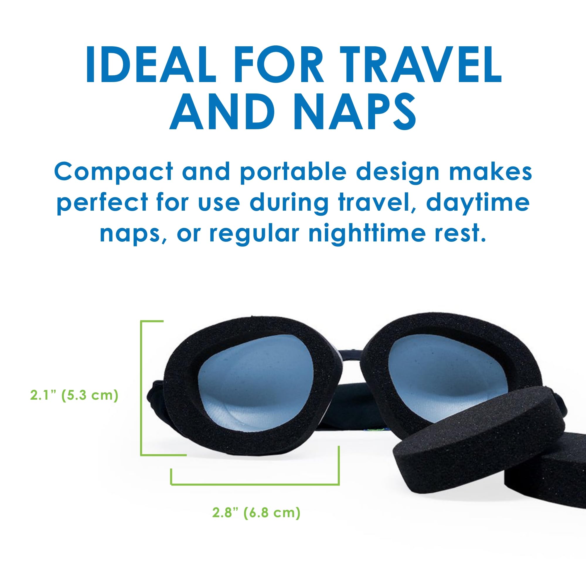Eye Eco Tranquileyes Mini Sleep Eye Mask - Soothes Irritated Eyes and Shields from Light - Soft Eye Mask with Adjustable Straps for Rest and Sleep - Blue, Not One-Size-Fits-All