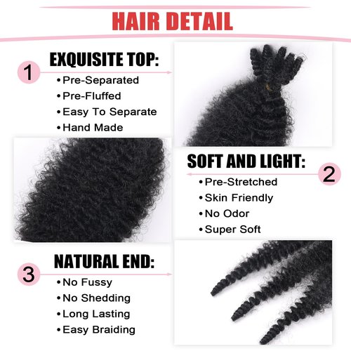 8 Inch 7 Packs Springy Afro Twist Hair Marley Twist Braiding Hair Wrapping Hair for Soft Locs Butterfly locs Short Spring Twist Hair for Women (8inch, 1b-7)