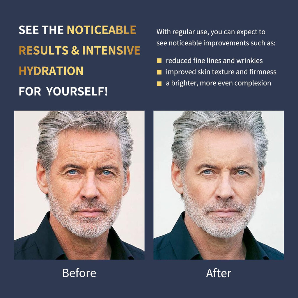 Men's Face Cream Anti Aging Face Moisturizer Cream Mens Face Lotion with Collagen, Retinol and Hyaluronic Acid Facial Men's Skin Care - Day & Night - 1.7 OZ