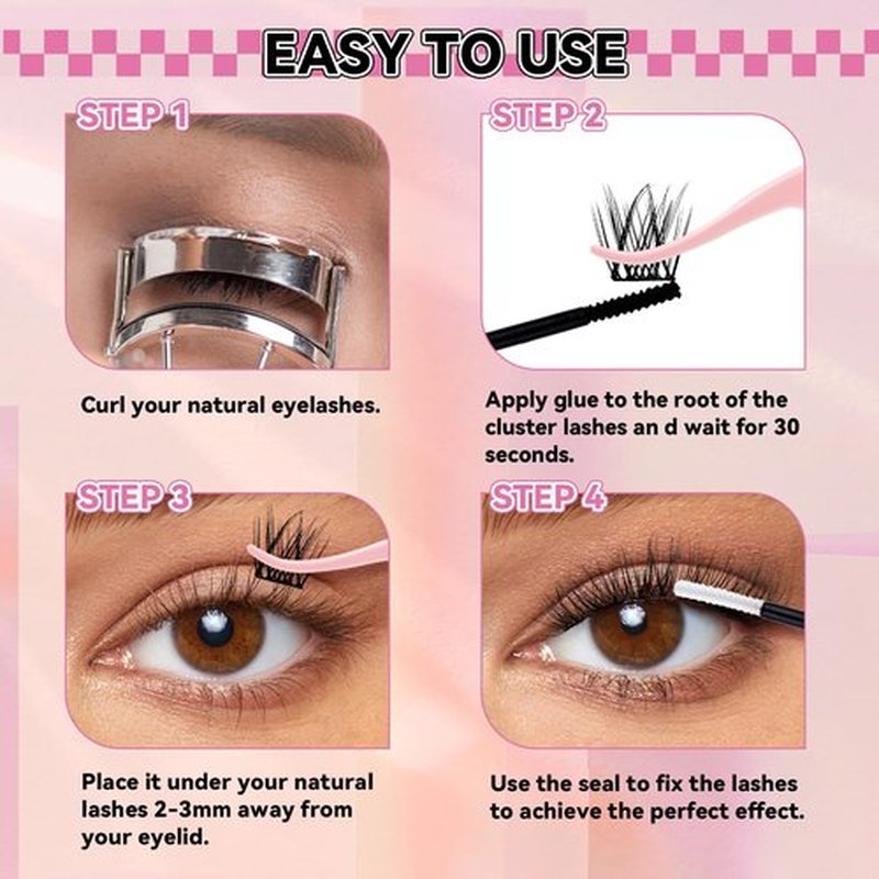 FADLASH Lash Clusters Wispy Eyelash Cluster 168Pcs Natural Eyelashes Extensions D Curl 8-16mm Individual Lashes Natural Look with Black Thin Band (S28, 8-16mm)