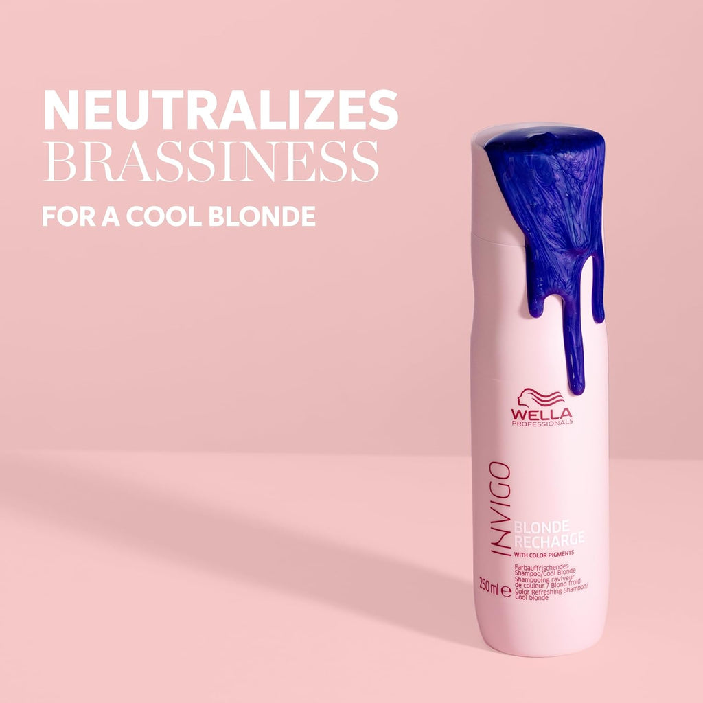Wella Professionals INVIGO Blonde Recharge Shampoo - Cool Color Enhancer for Radiant Blondes