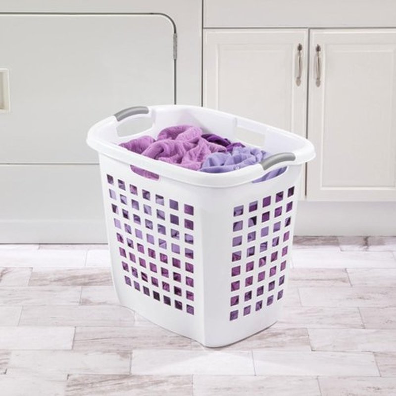 Sterilite Ultra Easy Carry Hamper - White with Titanium Inserts | 4-Pack for Convenient Laundry Storage