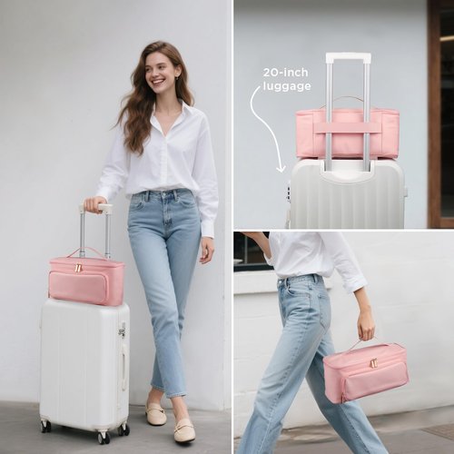 CHICECO Hair Tool Travel Bag for Shark FlexStyle Airwrap Hair Dryer and Styling Accessories Tools Storage Bag, Waterproof Travel Carrying Case Hair Tool Organizer, Gift for Women (Pink)