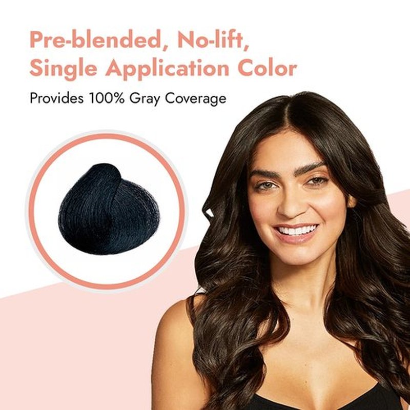 One N' Only Powder Hair Color Kit - Black Permanent Color for 100% Gray Coverage | Just Add Water, No Developer Needed, Vegan & Cruelty-Free
