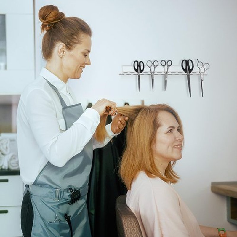 Briwooody 2 Packs 12 Slot Acrylic Wall Mounted Shear Holder Clear Scissors Holder Rack 15.75" Wide 0.12" Thick Shear Organizer with Hanging Screws for Dog Grooming Salon Hairdresser Barber storage