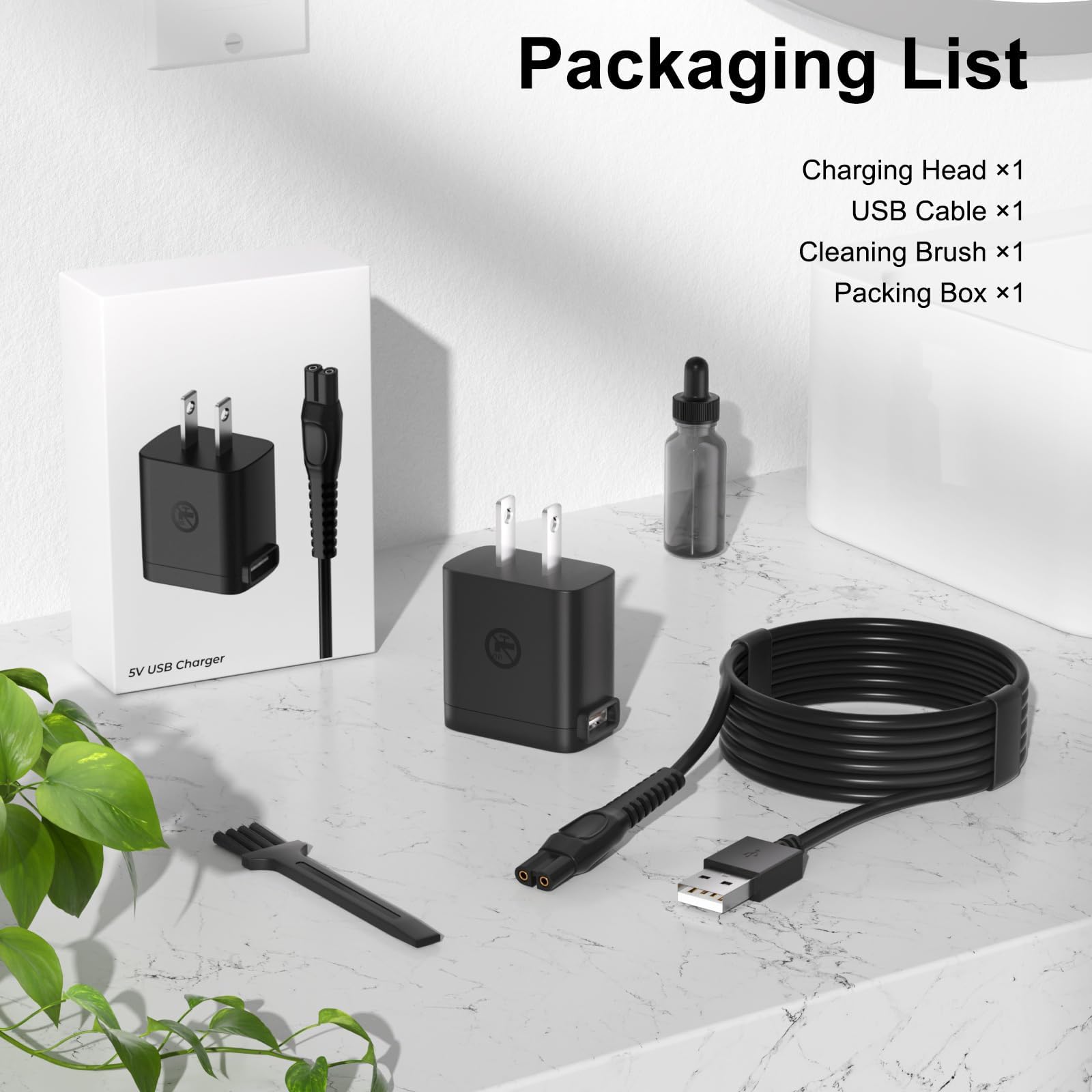 IBERLS 5V Charger Only Compatible with Philips One Blade 360 QP2724 QP2834 QP4530 QP4631 MG7910 MG7930 MG7950 MG5910 MG9510 MG9520 MG9525 X3001 Electric Shaver Razor, Replacement Power Adapter