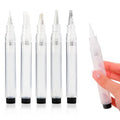 Refillable Cuticle Oil Pen – 5 Pack Empty Nail & Hair Oil Applicator Pens with Brush Tip, Reusable Beauty Pens for Hair, Lip Gloss & Essential Oils – Includes Push Sticks