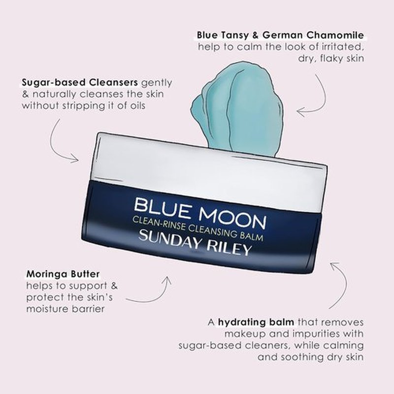 Sunday Riley Blue Moon Cleansing Balm - Nourishing Formula for Radiant Skin | 3.5 Fl Oz