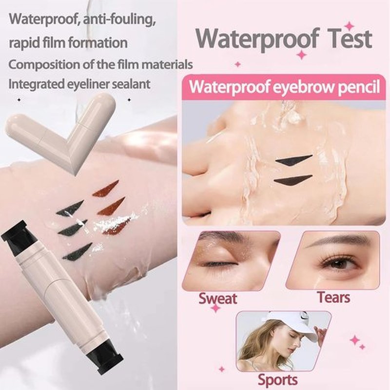 Skiennix Foldable Eyeliner Stamp - Quick Dry, Smudge-Proof Gel Liner for Effortless Makeup (Brown)