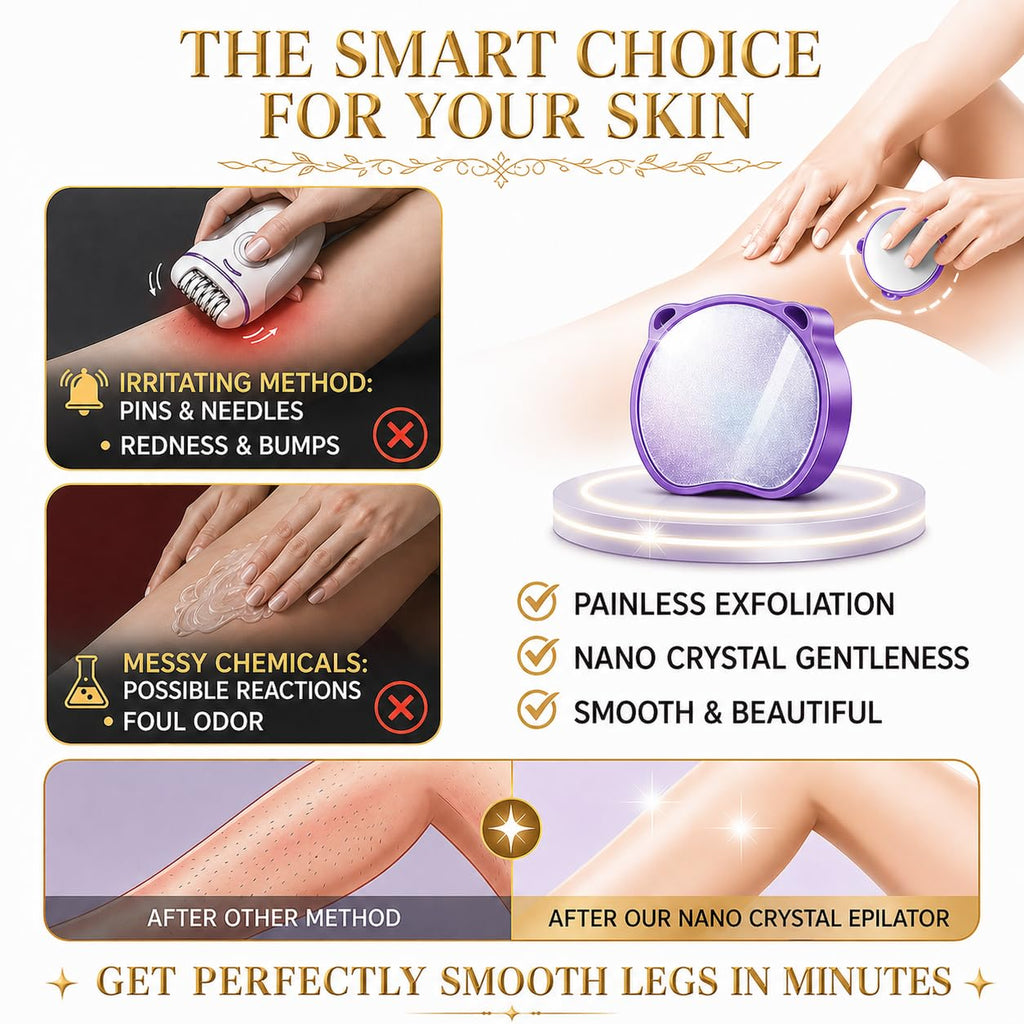 Magic Crystal Hair Eraser, Suitable for Men and Women Painless Exfoliating Crystal Hair Removal Tool, Magic Crystal Hair Remover for Legs and Back of Arms (Purple)