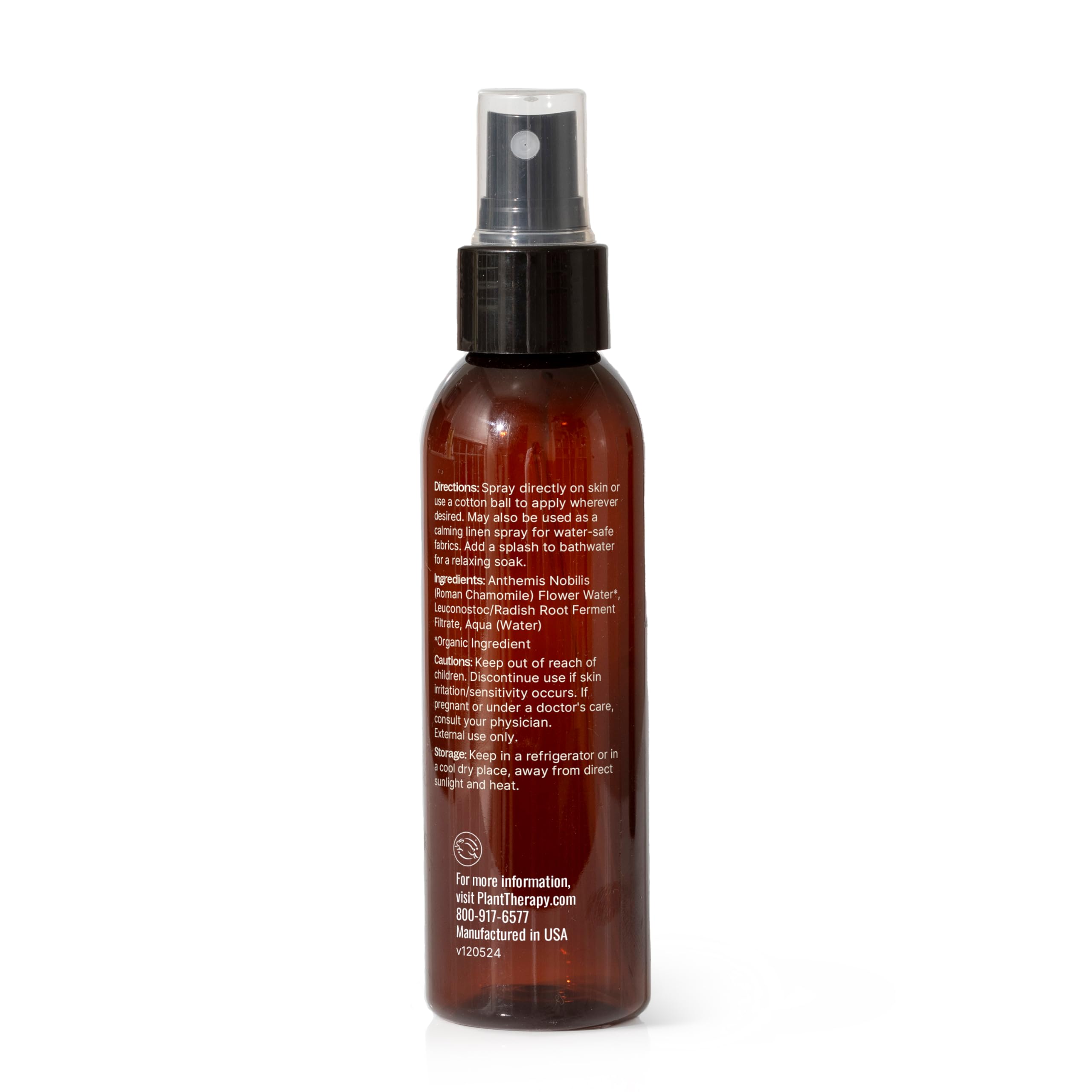 Plant Therapy Roman Chamomile Hydrosol, Size 4 oz, By-Product of Essential Oils, For Skin Care, Soothing, Calming, Grounding, Relaxing Water for the Mind and Body