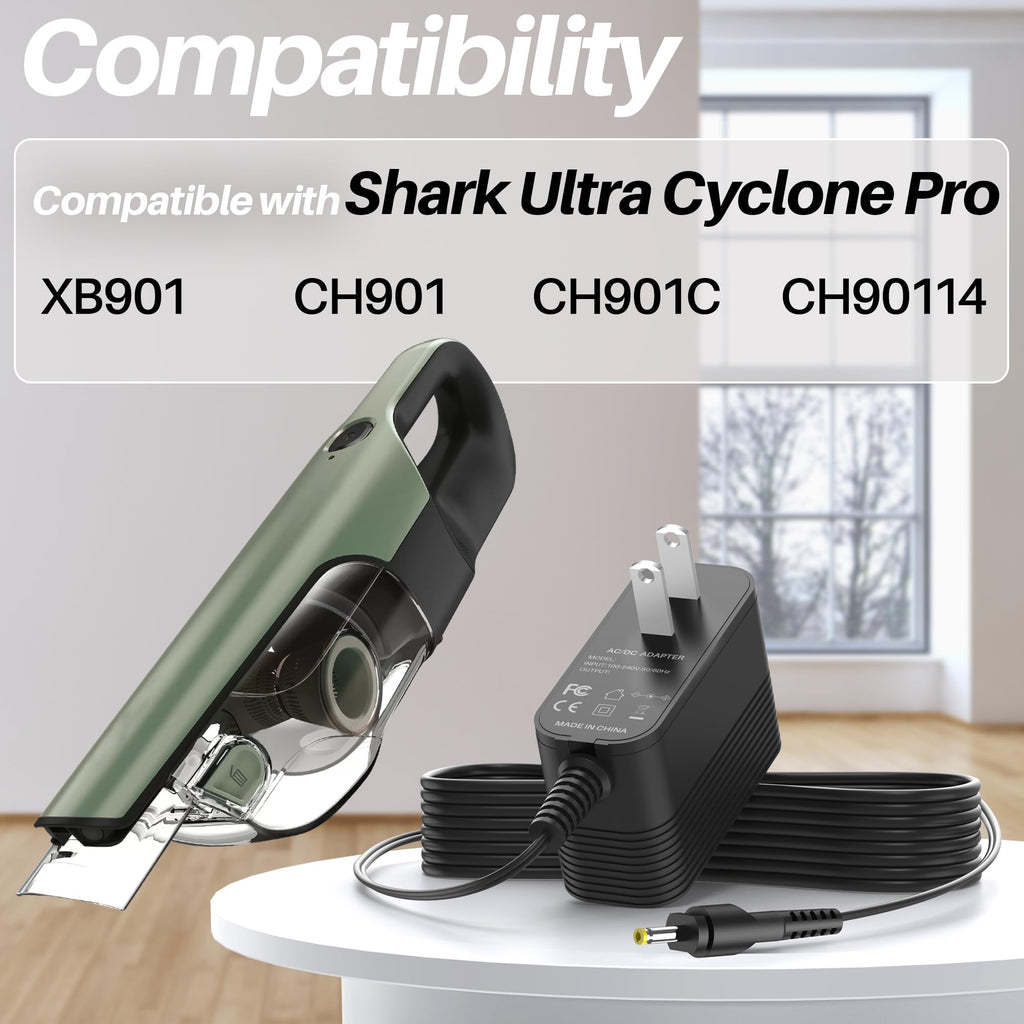 9.6V Charger for Shark Ultra Cyclone Pro Cordless Handheld Vacuum CH901