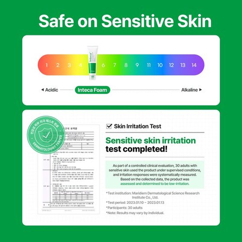 MAKE P:REM Inteca Soothing Foam Cleanser, Mild Moisture Gel Type Foam Cleanser for Acne-Prone Skin, Removes Sebum and Impurities, Korean Skincare, 5.07 Fl Oz, 150ml