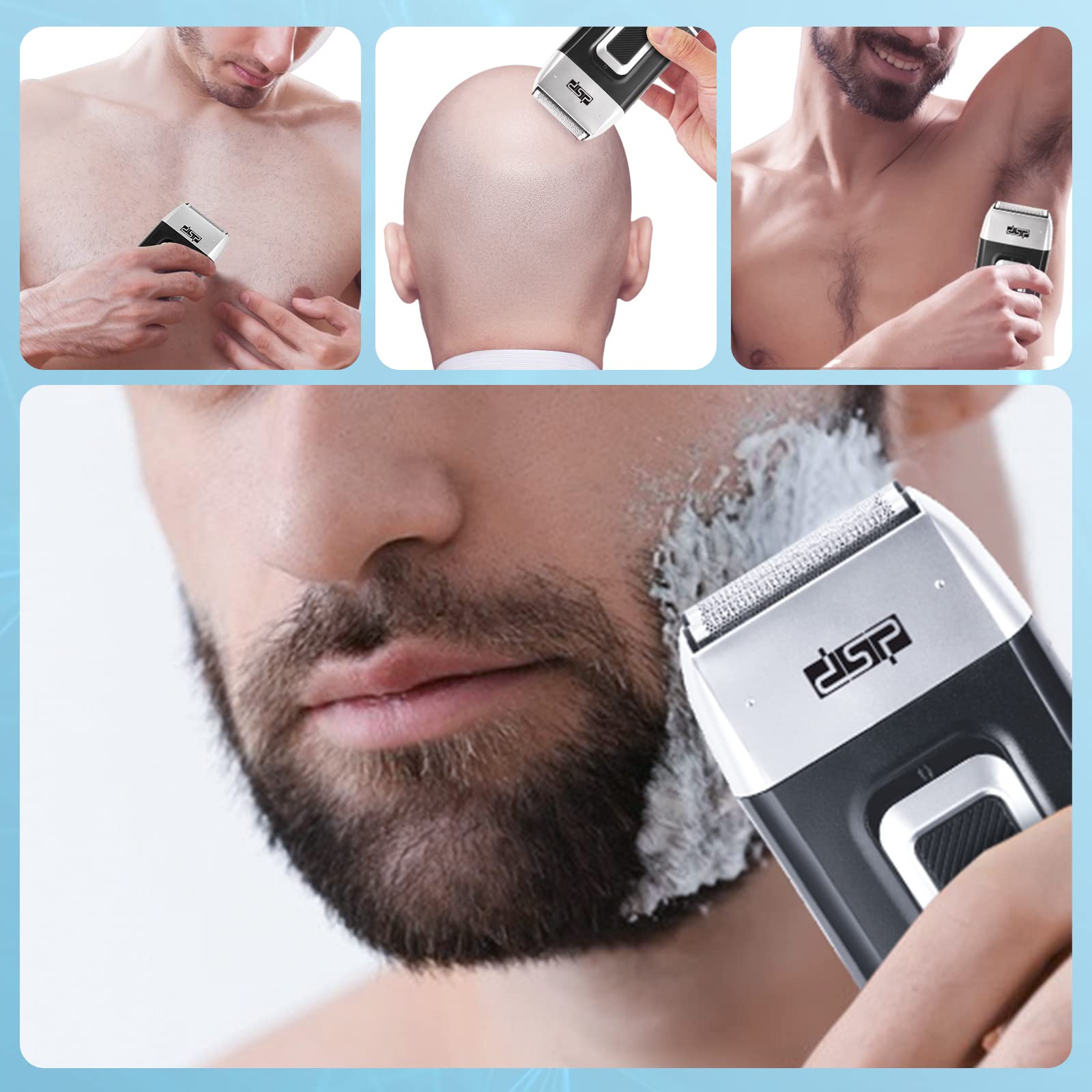 DSP Bald Shaver for Men, Cordless Rechargeable Waterproof
