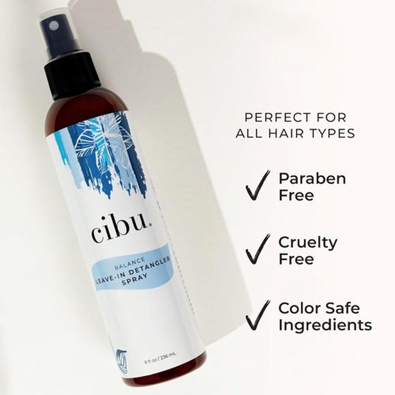 CIBU Balance Leave-In Detangler Spray | Moisturizing Conditioner for All Hair Types - 8 Ounces