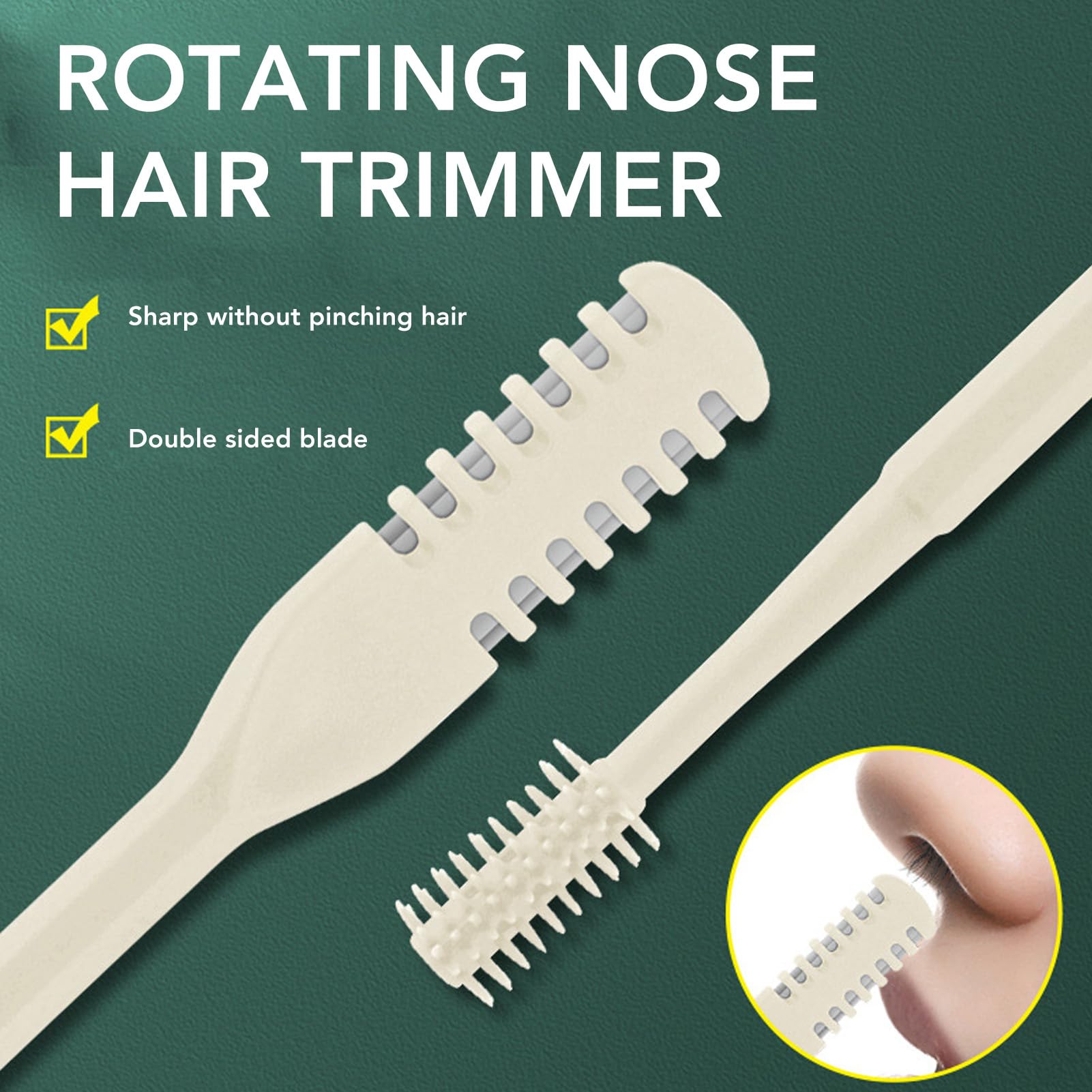 Srliya 24Pcs Nasal Hair Cutter, 360 Degree Rotating Nose Hair Trimmer Multifunction Nose Hair Plucker, Double Sided Manual Trimmer for Women and Men