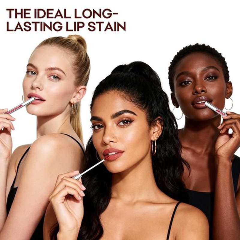 JUNECODE 3Pcs Lip Stain Peel Off Set, Peel Off lip Liner Stain Long Lasting Waterproof, Matte Lip Tattoo Tint Transfer Proof, Highly Pigmented Color Lip Makeup(#01+02+03)