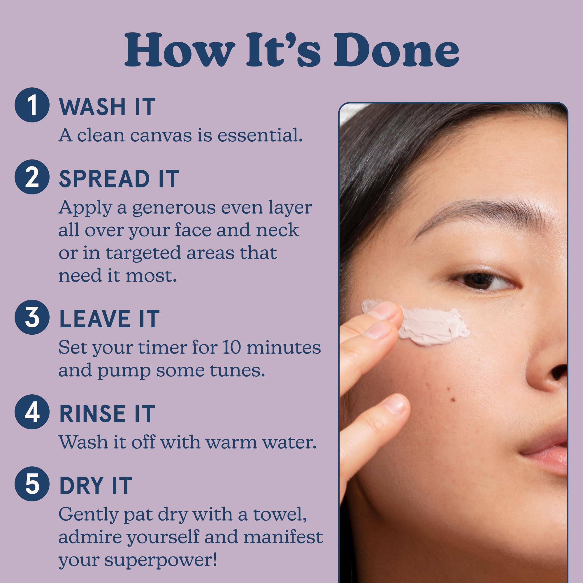 Blume Superpower Clay Mask - Detoxifying Pore Mask to Help Brighten & Balance Complexion - Clarifying Facial Mask with Bentonite & Kaolin Clay to Help Tone & Firm Skin (75g)