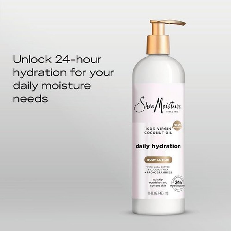 SheaMoisture Daily Hydration Body Lotion - Nourishing 100% Virgin Coconut Oil & Shea Butter, 16 oz