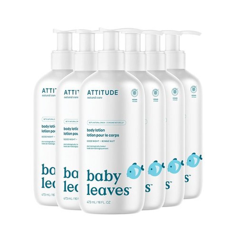 ATTITUDE Baby Lotion - EWG Verified Moisturizer, Vegan & Cruelty-Free, 16 Fl Oz (Pack of 6)