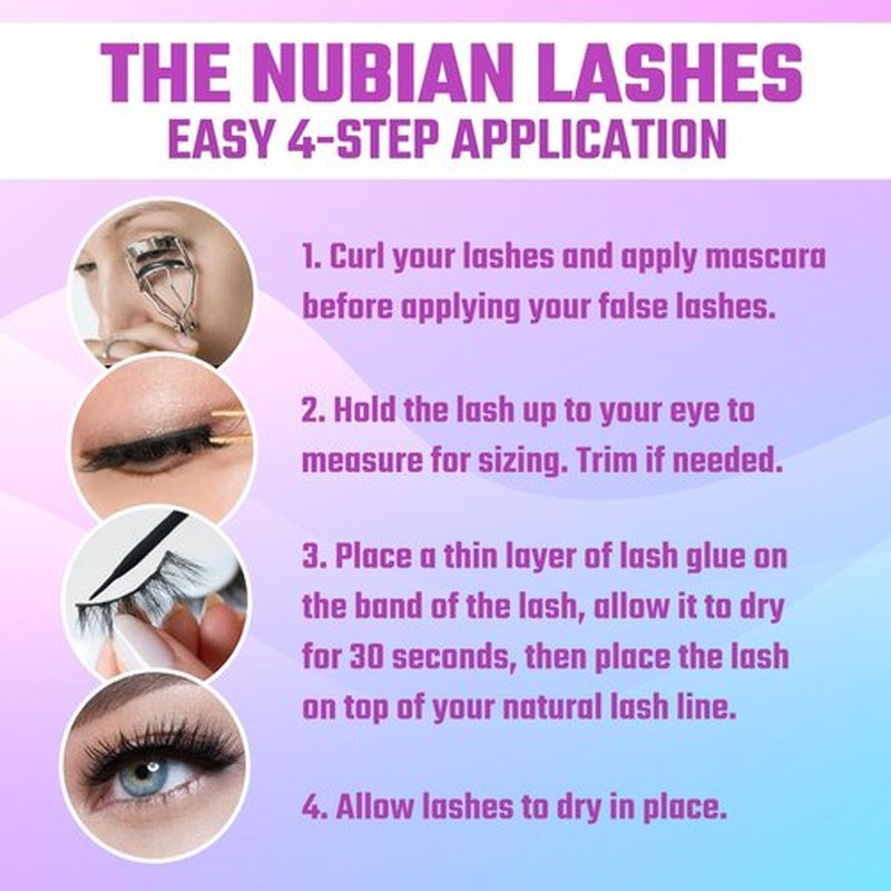 Juvia's Place Nubian Eyelashes Biba - Eyelash Extension for Day or Night Use, Vegan Mink Lashes, Cruelty-Free Fluffy Lashes, Reusable Adhesive Eyelashes, Matte Black Mink Eyelashes Natural Look
