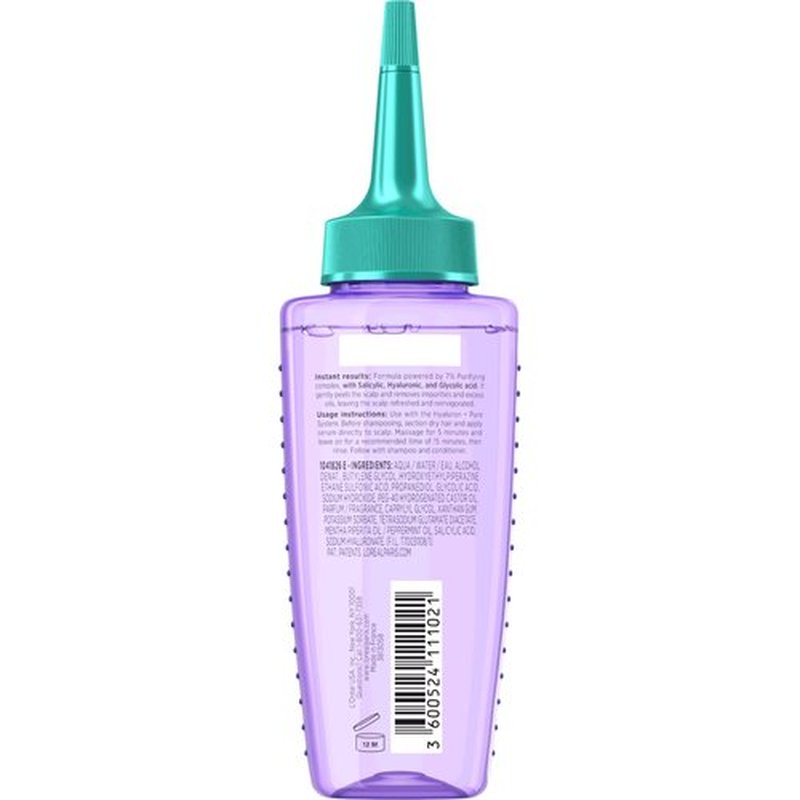 L'Oreal Paris Elvive Hyaluron + Pure Oil Erasing Scalp Serum with Salicylic Acid For Oily Hair, 3.45 Fl Oz