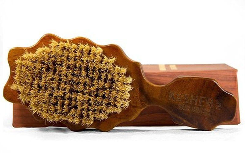 Kosher Wave Brush 100% Natural Plant Durable Quality Strong Bristles Detangling for Curly, Coarse, Rough, Wavy And All Types Hair detangler Afro Textured for Wet/Dry/Long Thick Hair
