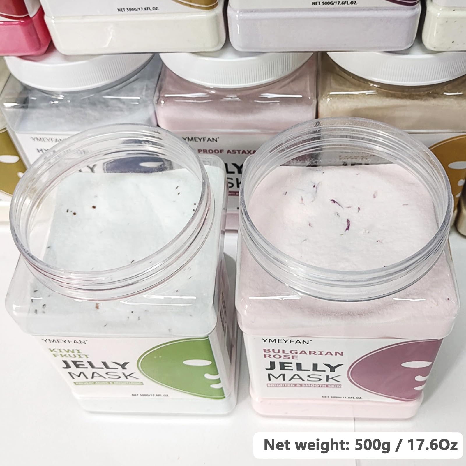 YMEYFAN Jelly Mask for Facials, Jelly Mask Powder Bulk Wholesale for Esthetician Supplies Professional Beauty Salon Spa Facial Mask Vajacial, Face Masks Skincare Big Set (10 Jar, 500g/17.6oz)