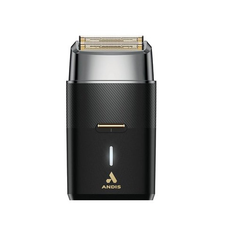Andis Pro Foil Plus II Cordless Shaver - Gold Titanium Foils, Lithium Ion Battery, USB-C Stand, Black