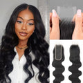 2x6 SKINLIKE Real HD Lace Closure Only 0.095mm Ultra-thin Invisible HD Lace Pre Plucked Single Knot Body Wave Lace Closure Human Hair 18 inch