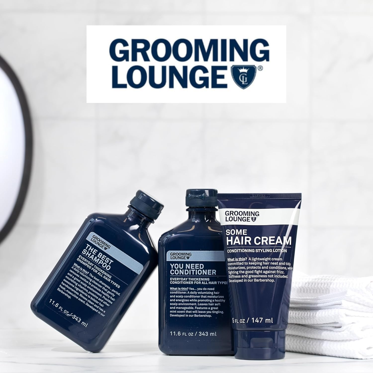 Grooming Lounge Beard Destroyer Shave Cream for Men - Bump, Irritation & Razor Burn Free Shaving Cream Sensitive Skin, Men Beard Care - Soft, Smooth, Easy Glide Low Shaving Foam Lather Formula, 3-Pack