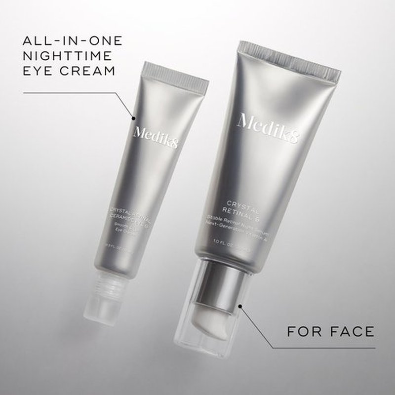 Medik8 Crystal Retinal Ceramide Eye 6 -Lifting Eye Cream with Vitamin A - Smoothing Under Eye Cream for Wrinkles and Sensitive Skin - 0.5 oz