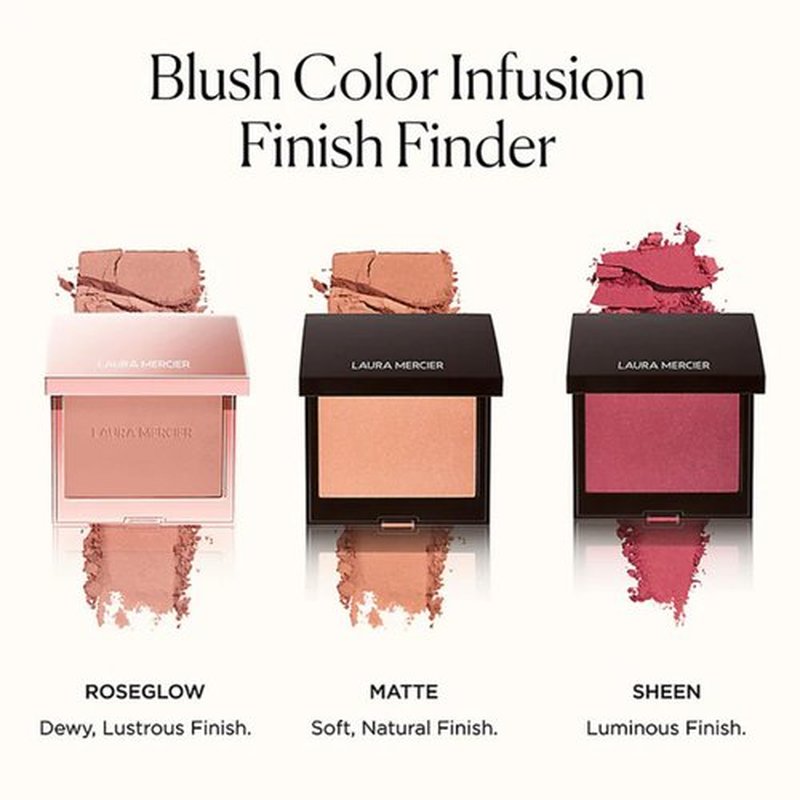 Laura Mercier RoseGlow Blush Color Infusion: Sheer Pressed Powder Blush for Cheeks, Buildable Formula, 10HR Wear, Glowing Long Lasting Color, All that Sparkles